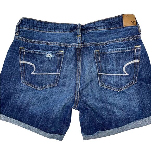 American Eagle AEO Jean cut off distressed rolled shorts SZ 6 American Eagle - Picture 2 of 8